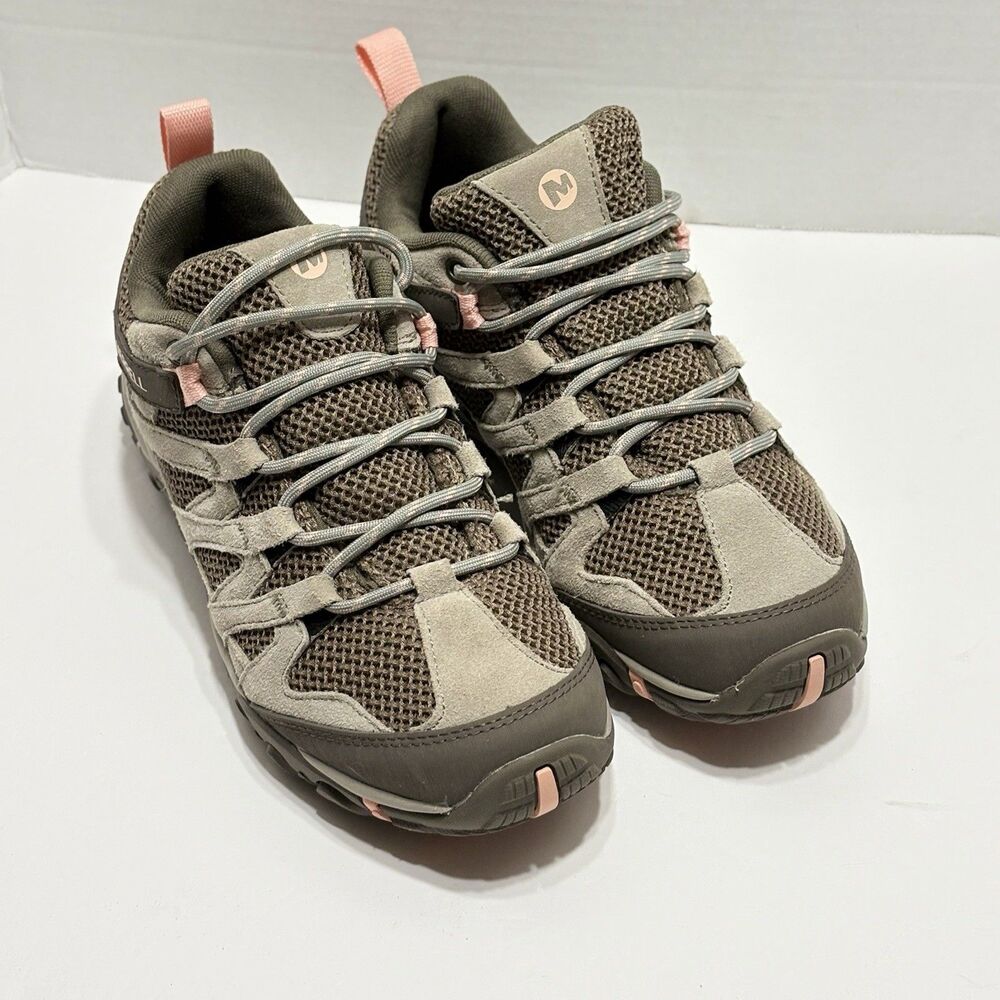 Merrell Womens Size 8 Alverstone Grey Tan Low Hiking Shoes Sneakers
